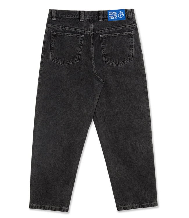 Schwarze Herren-Jeans, Big Boy Fit, Denim, Rückansicht, Polar Skate Co.