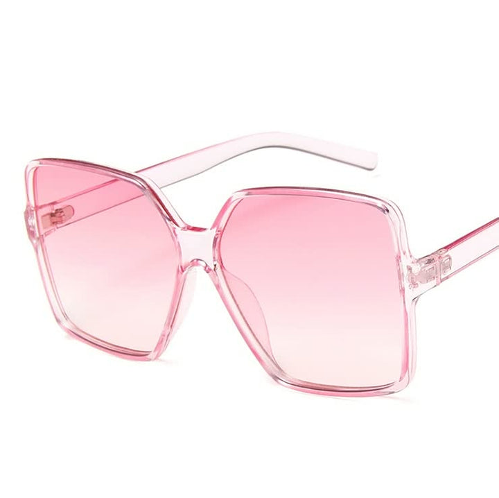 Rosa, quadratische Sonnenbrille aus Kunststoff, modisch, UV-Schutz, Damen-Accessoire.