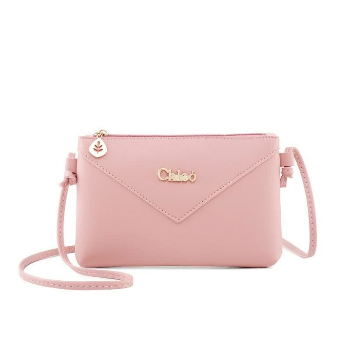 Rosa Damenhandtasche aus Leder mit Schulterriemen, elegantes Design, modisches Accessoire.