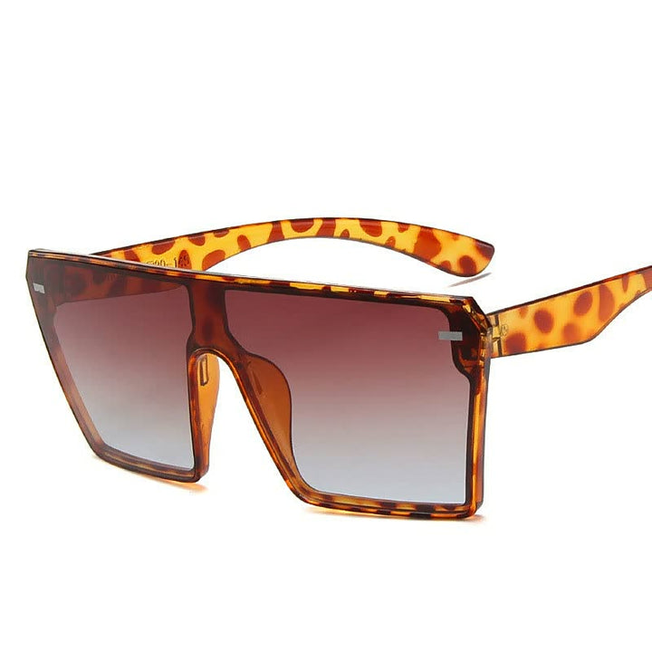 Sonnenbrille Damen, eckig, Schildpattmuster, UV-Schutz, modisch, braun, Kunststoff.