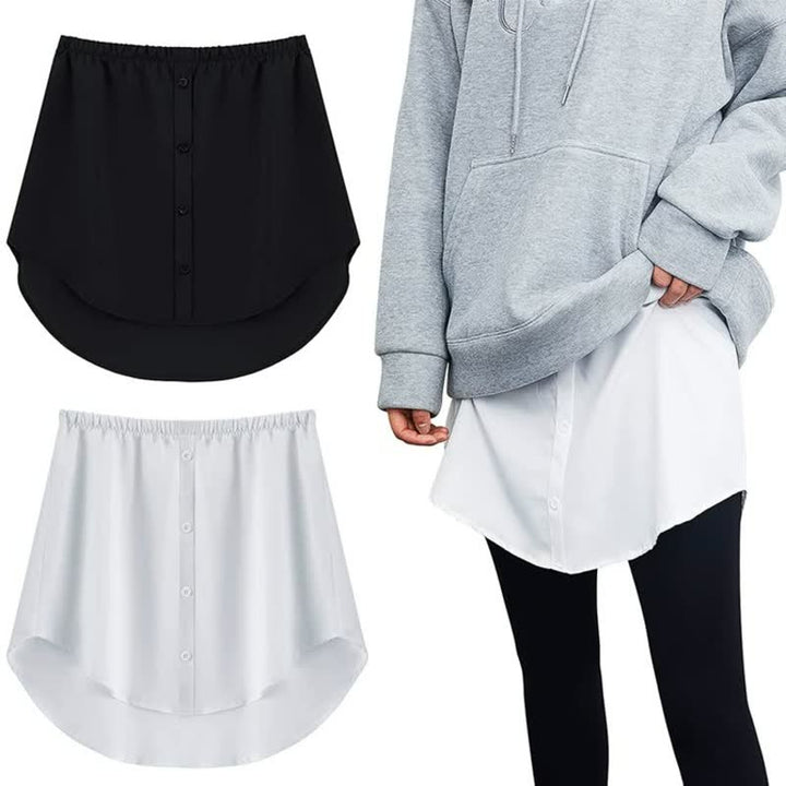 Grauer Hoodie mit schwarzem und weißem Hemdkragen-Einsatz, modisches Layering-Accessoire.