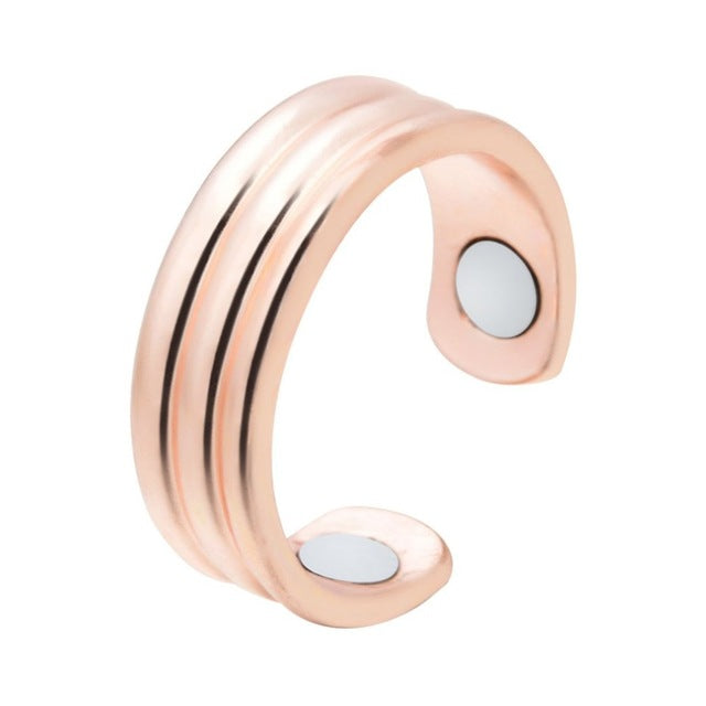 Roségoldener offener Ring, minimalistisches Design, Edelstahl, modischer Schmuck für Damen.