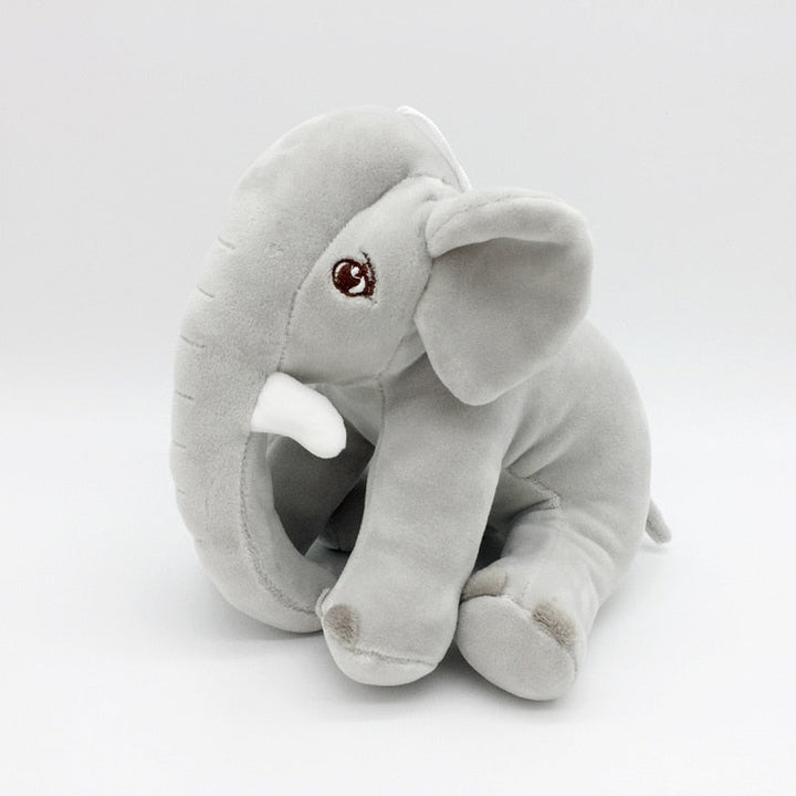 Grauer Plüschelefant, Kuscheltier, weiches Spielzeug, Kinderzimmer-Dekoration, Geschenkidee.