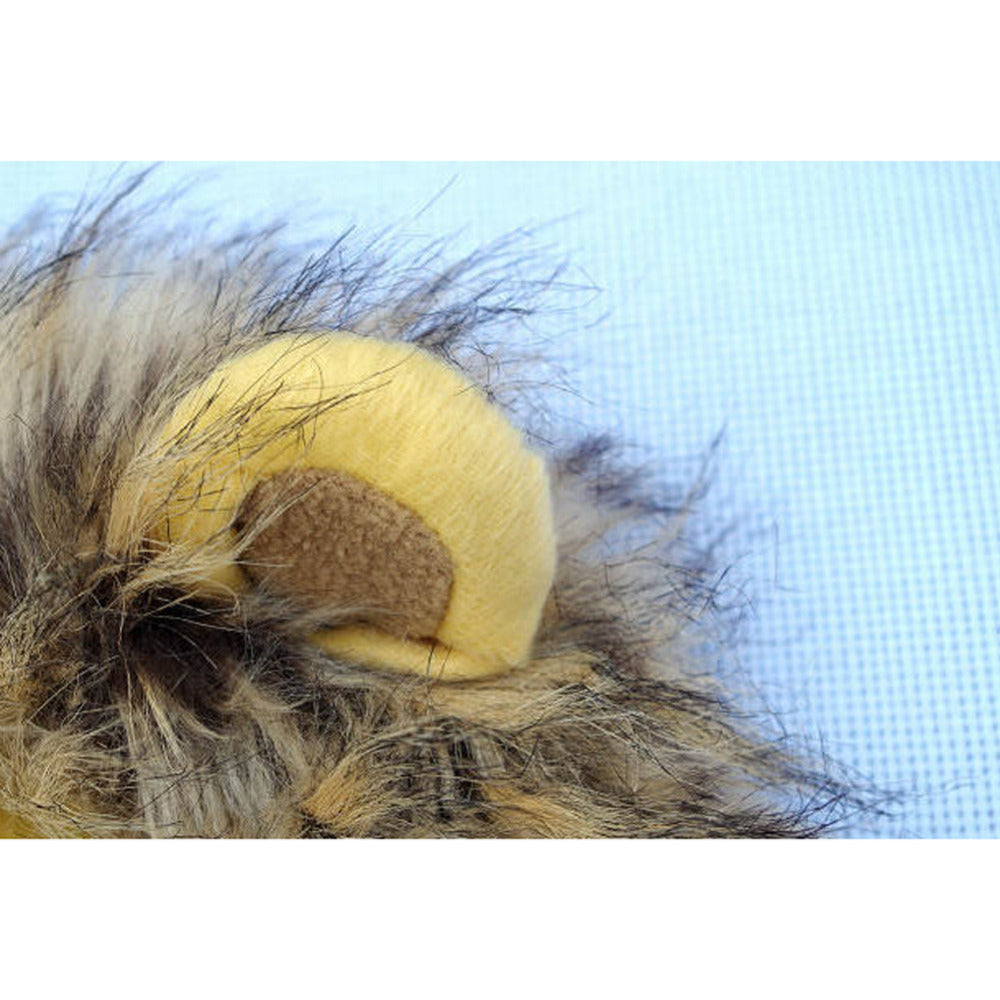 Plüsch-Löwenmähne mit gelbem Ohr, weiches Spielzeug, Kinderzimmer-Dekoration, flauschig.