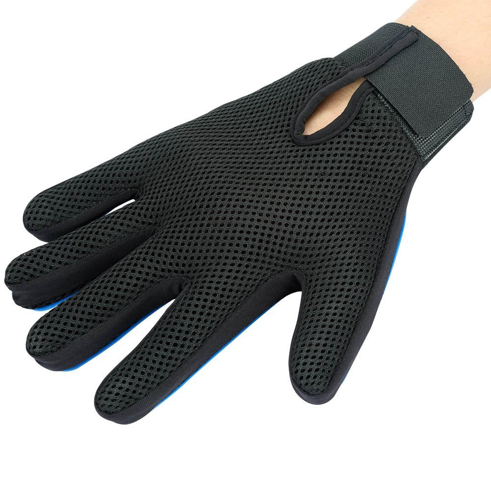 Schwarzer Fahrradhandschuh mit Netzgewebe, atmungsaktiv, rutschfest, für Outdoor-Sportarten.
