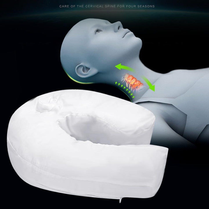 Orthopädisches Nackenkissen, weiß, ergonomisch, für Nackenstütze und Schlafkomfort.