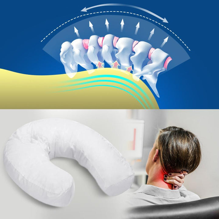 Orthopädisches Nackenkissen, weiß, ergonomisch, für Nackenunterstützung und Schmerzlinderung.