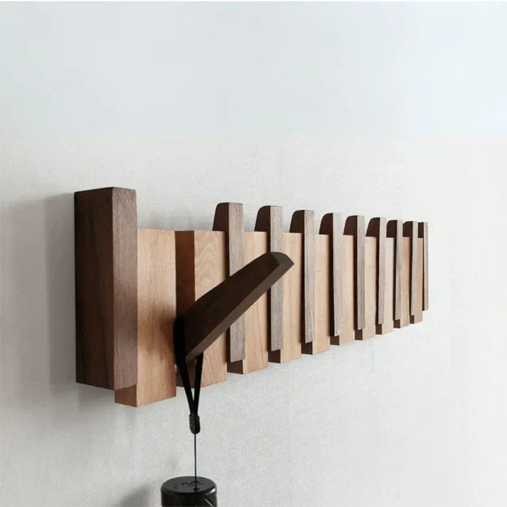 Holzgarderobe Wandhaken klappbar modern minimalistisch platzsparend Design Wohnzimmer Flur