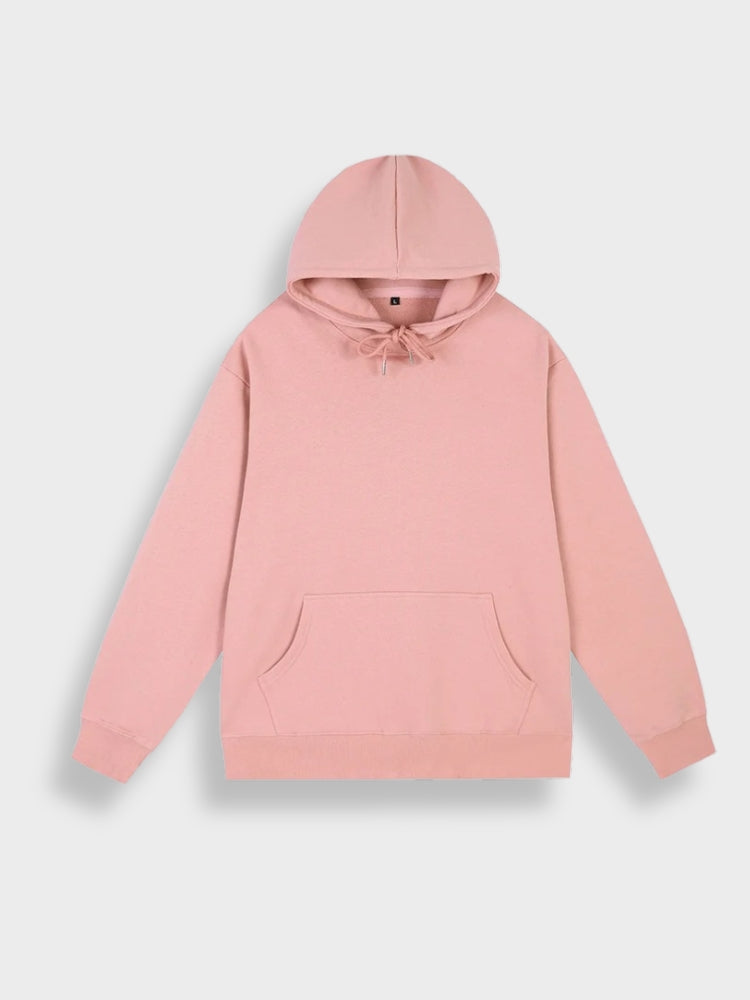Rosa Kapuzenpullover, Unisex, Baumwolle, Kängurutasche, modisch, bequem, Freizeitkleidung