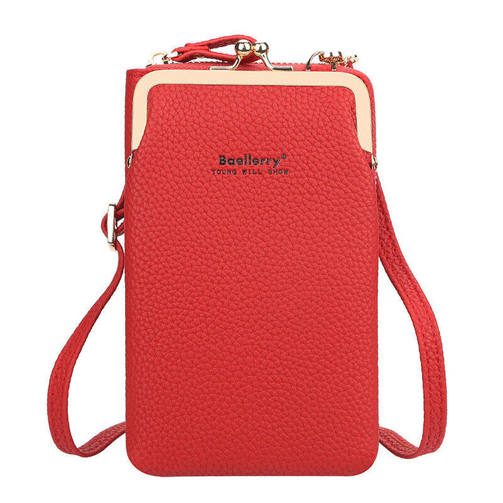 Rote Damenhandtasche aus Leder mit Schulterriemen, modisch, elegant, für Alltag und Abend.