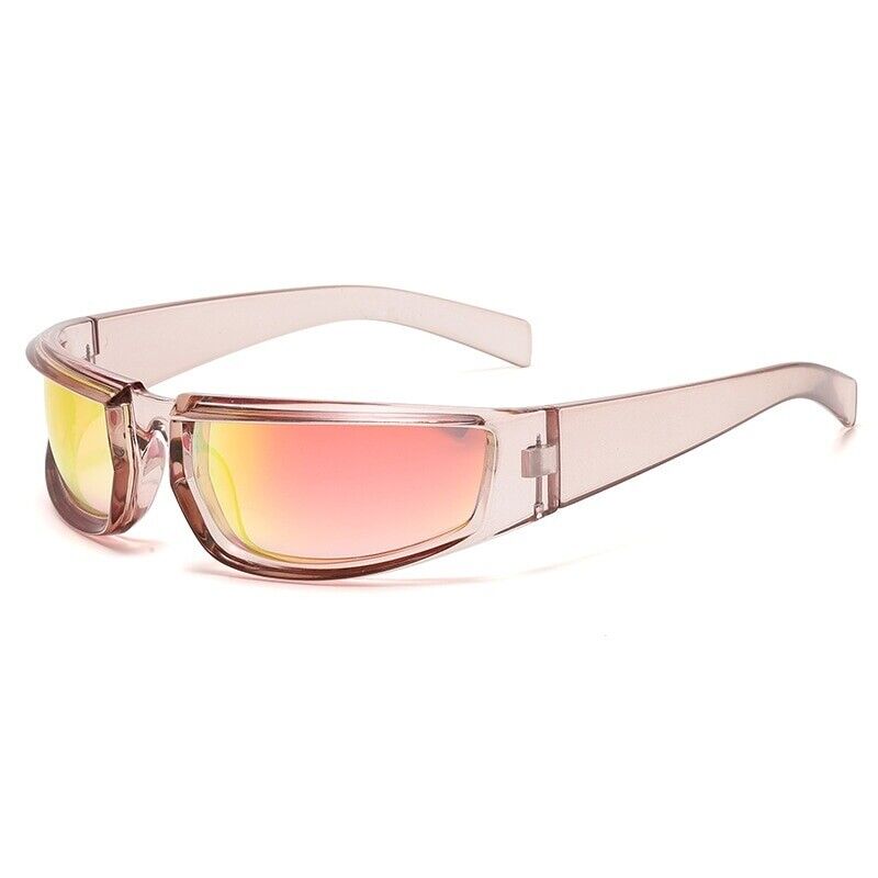 Transparente Schutzbrille mit rosa getönten Gläsern, UV-Schutz, Sicherheitsbrille.