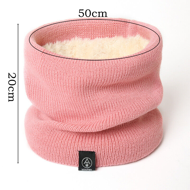 Rosa Strickschal mit Fleecefutter, 50x20cm, Winteraccessoire, warm und weich.