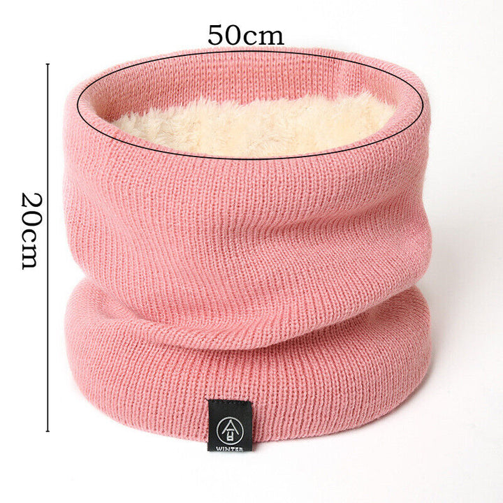 Rosa Strickschal mit Fleecefutter, 50x20cm, Winteraccessoire, warm und weich.
