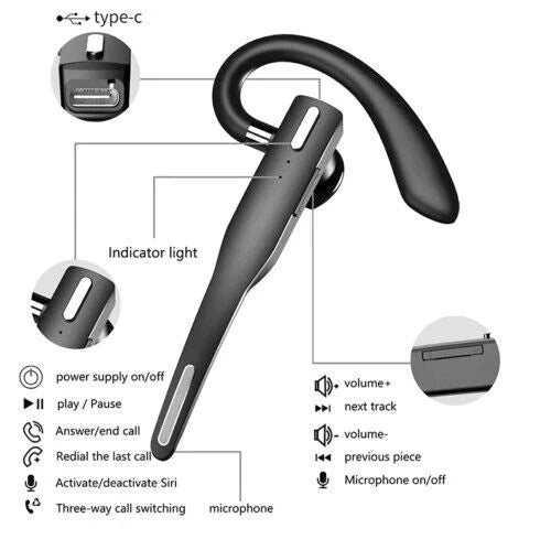 Bezdrátová Bluetooth 5.1 sluchátka s dvojitým mikrofonem - RoadMic Pro