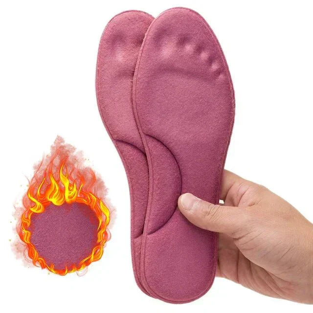 Selbsterwärmende Einlegesohlen rosa, Memory-Schaum, Winter, Fußmassage, Thermo, Unisex.