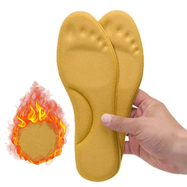 Selbsterwärmende Einlegesohlen, gelb, Memory-Schaum, Winter, Fußmassage, Thermo, Unisex.