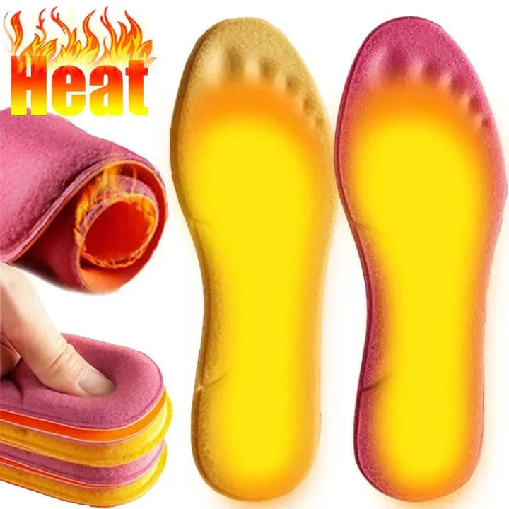 Selbsterwärmende Einlegesohlen, Memory-Schaum, pink, für Winter, Massage, Herren und Damen.