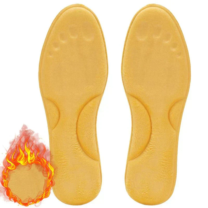 Selbsterwärmende Einlegesohlen, gelb, Memory-Schaum, Winter, Fußmassage, Thermo, Unisex.