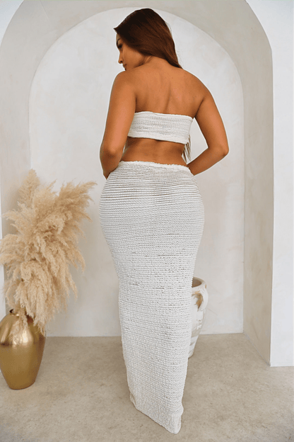 Dvoudílná letní sada pro ženy s volným topem a V-sukní – Leona