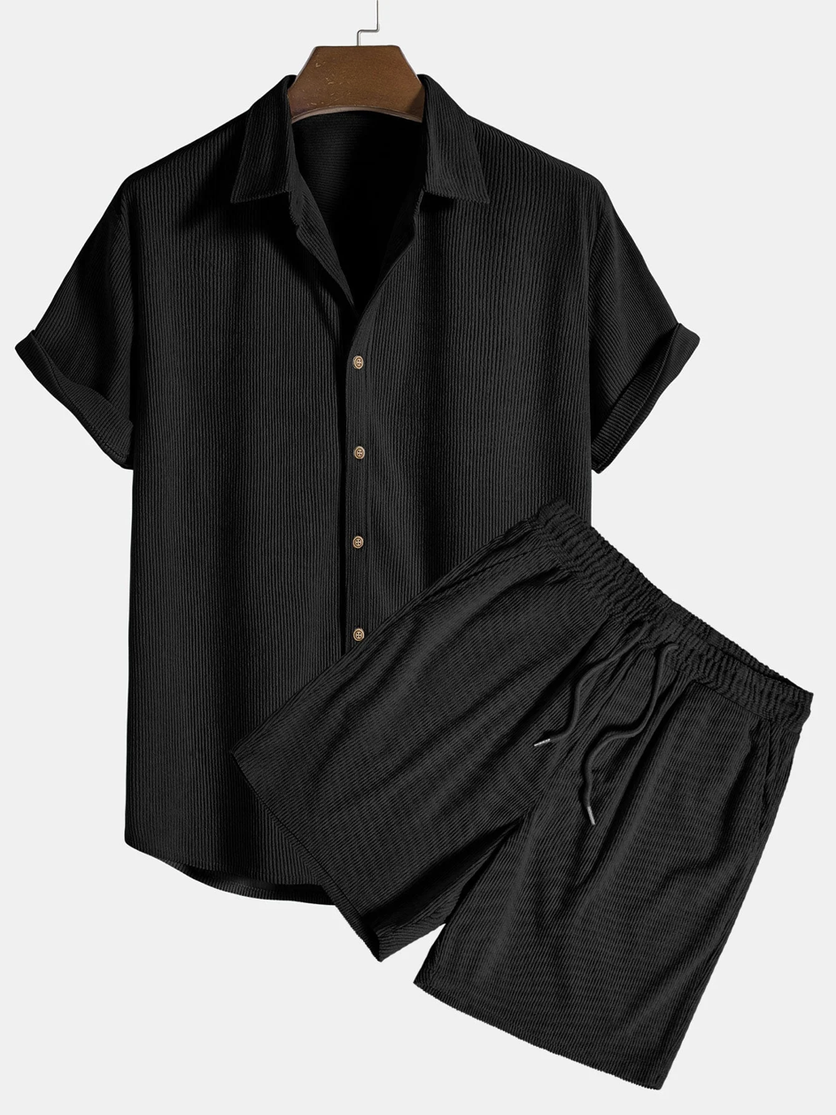 Stylická pánská letní sada s košilí a kordovými šortkami - SommerKern