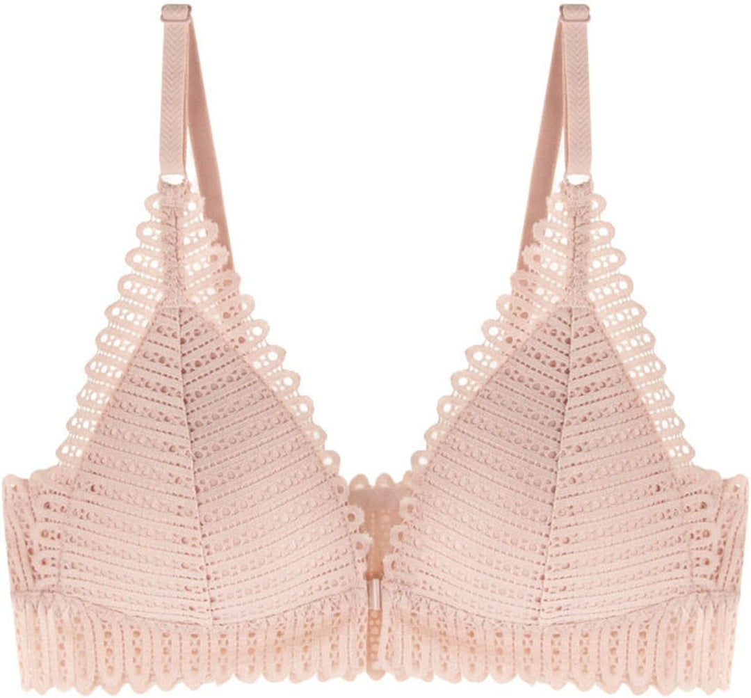 Rosa Spitzen-Bralette, Damenunterwäsche, verstellbare Träger, bequem, modisch.