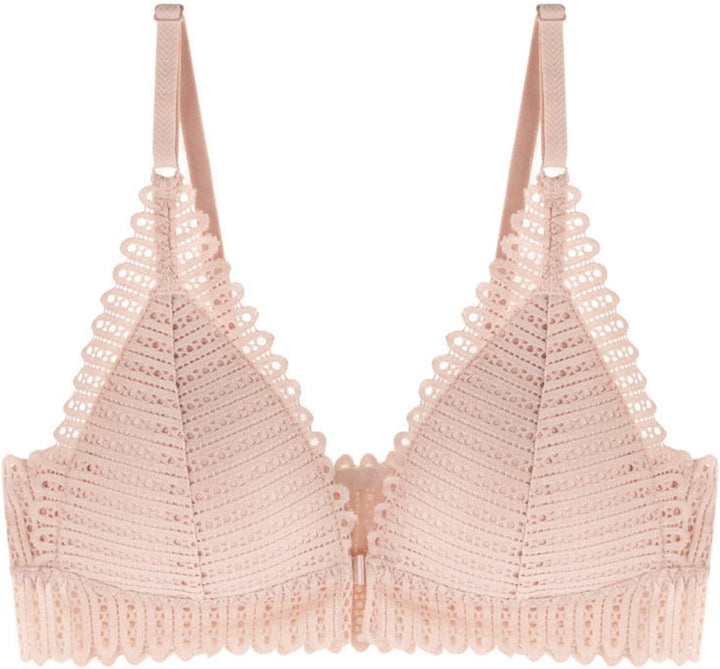 Rosa Spitzen-Bralette, Damenunterwäsche, verstellbare Träger, bequem, modisch.