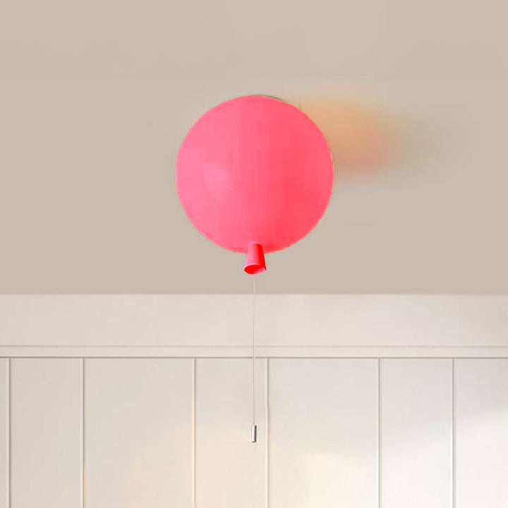 Rote Ballon-Deckenleuchte, modernes Design, Kinderzimmerlampe, LED, rund, hängend.