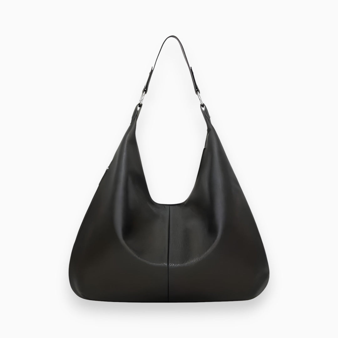 Schwarze Lederhandtasche, modisch, geräumig, für Damen, elegantes Design, Alltagsgebrauch.