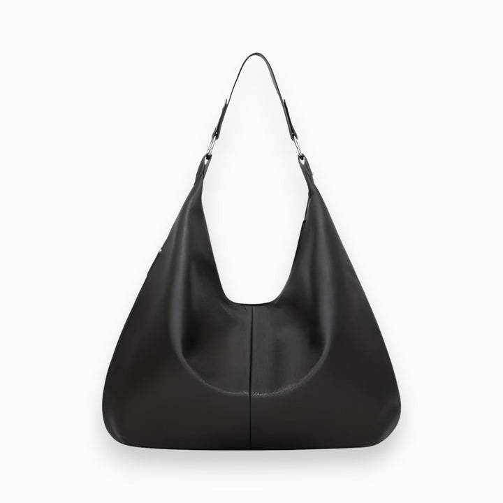 Schwarze Lederhandtasche, modisch, geräumig, für Damen, elegantes Design, Alltagsgebrauch.
