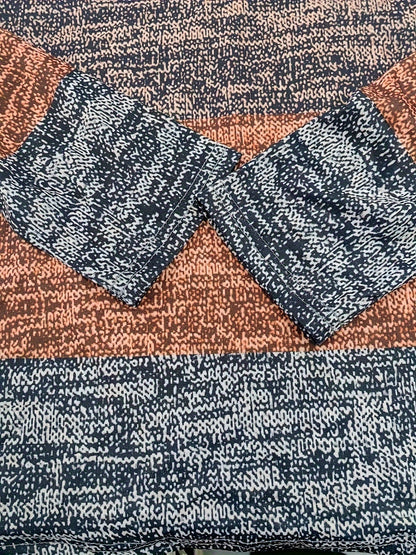 Dámský svetr s blokovými pruhy a čtvrtinovým zipem – Mila