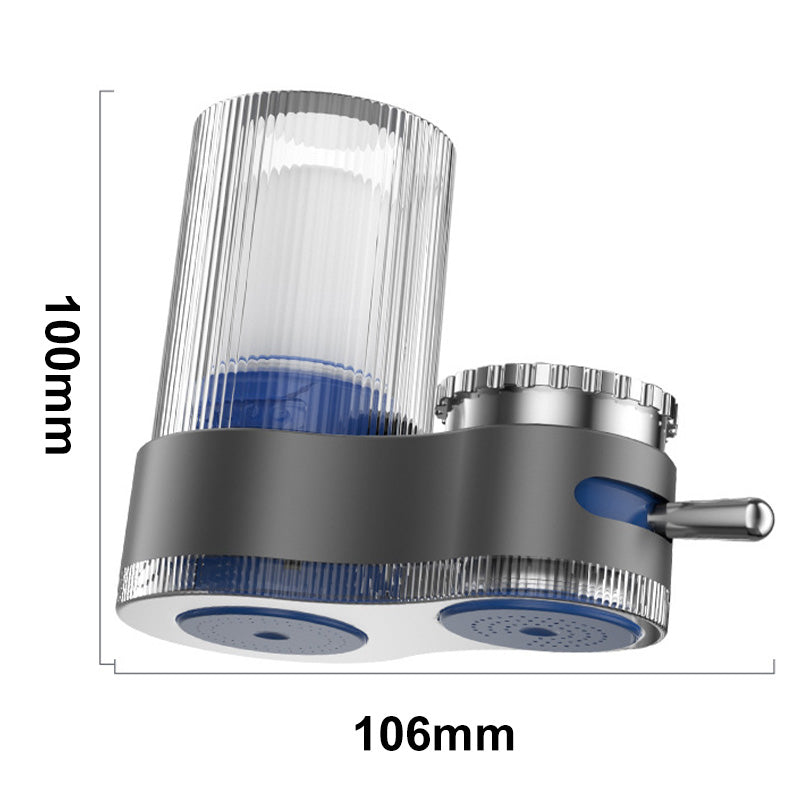 Moderner Wasserhahnfilter, transparentes Design, 100mm Höhe, 106mm Breite, Küche, Bad.