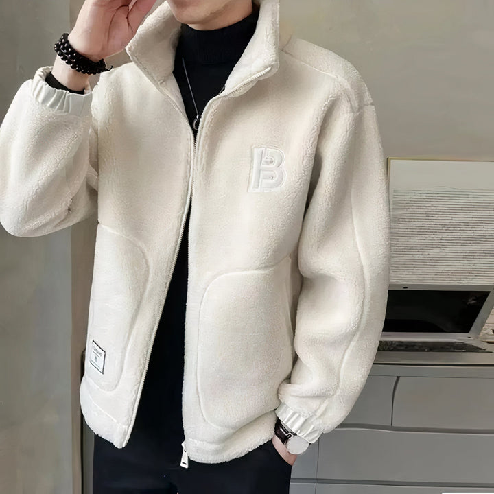 Pánská fleece bunda s vysokým límcem – Milán