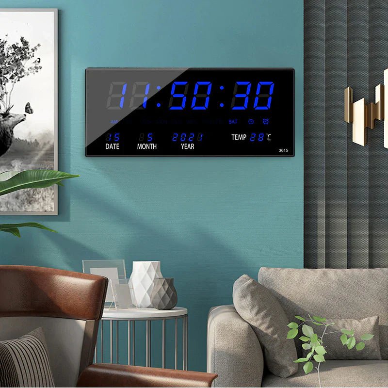 LED nástěnné hodiny se zrcadlovým efektem – Lumino