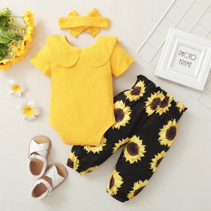2-dílný dětský outfit s motivem slunečnice – SolLeende