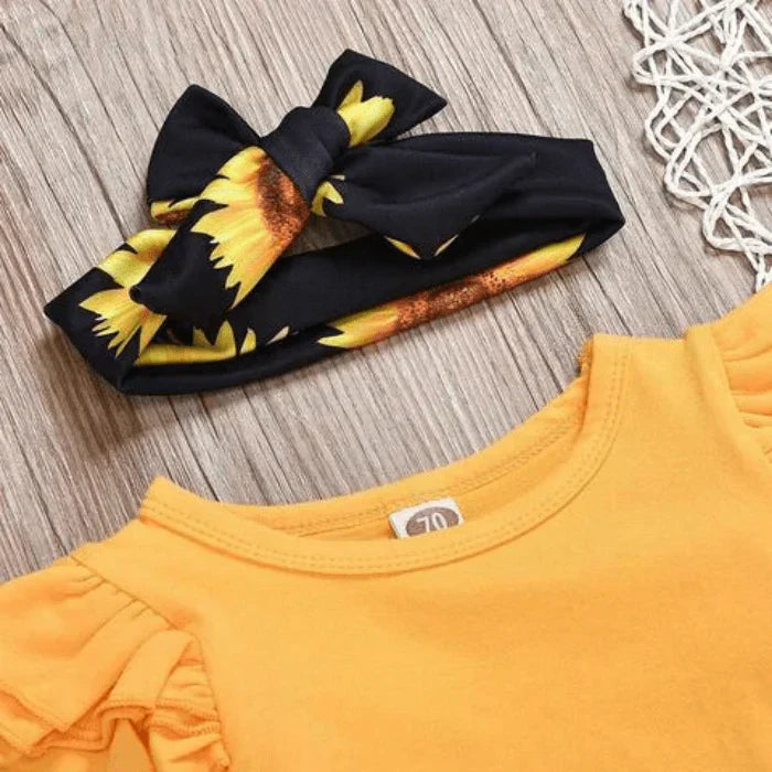 2-dílný dětský outfit s motivem slunečnice – SolLeende