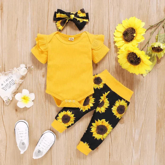 2-dílný dětský outfit s motivem slunečnice – SolLeende