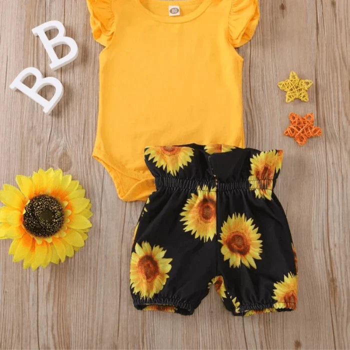 2-dílný dětský outfit s motivem slunečnice – SolLeende