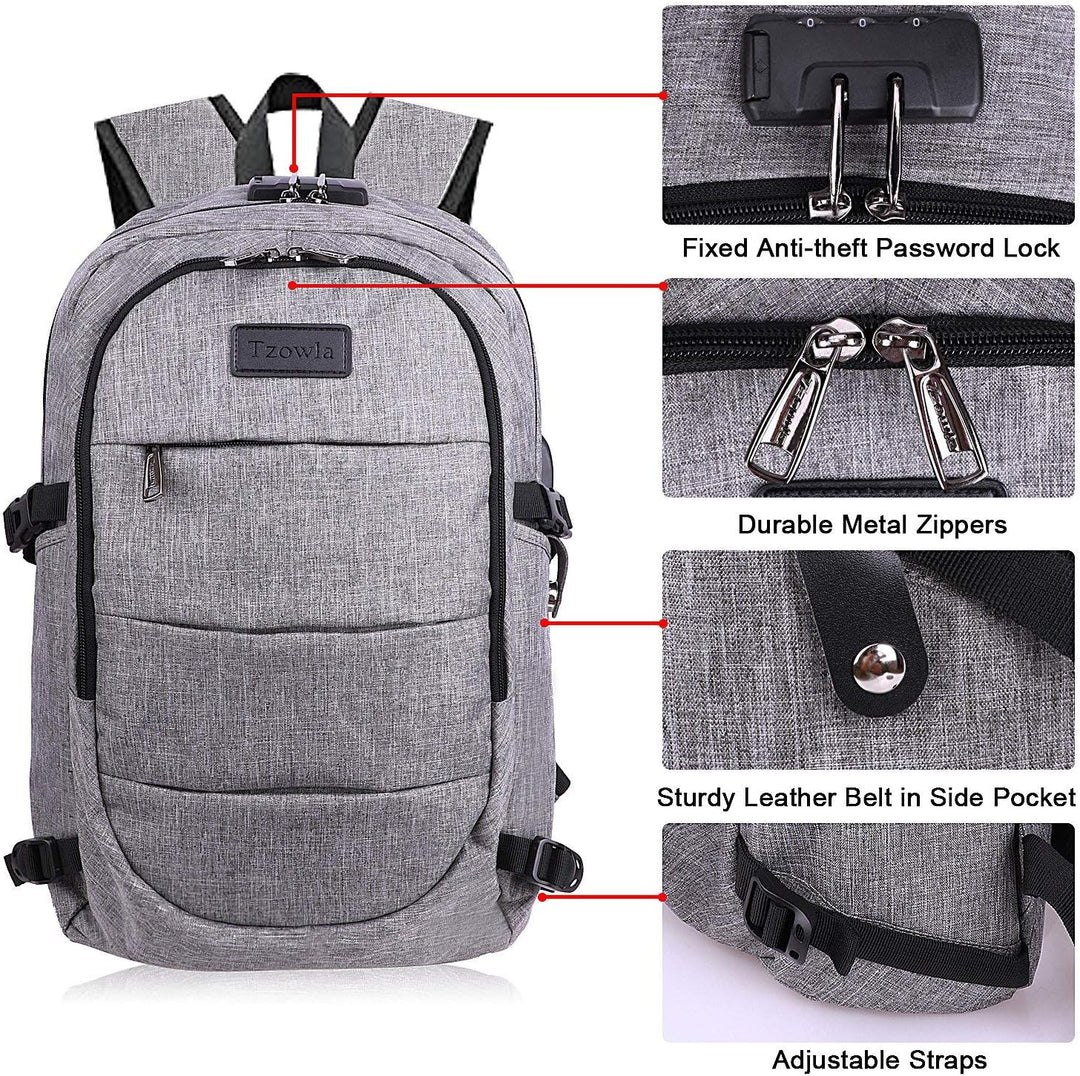 Extra velký batoh proti krádeži pro notebook a cestování s USB portem – 30–50 l