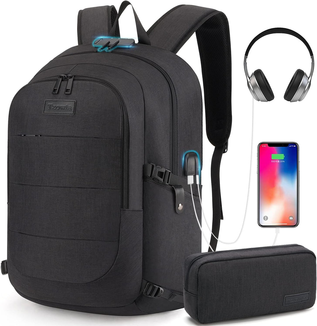 Extra velký batoh proti krádeži pro notebook a cestování s USB portem – 30–50 l