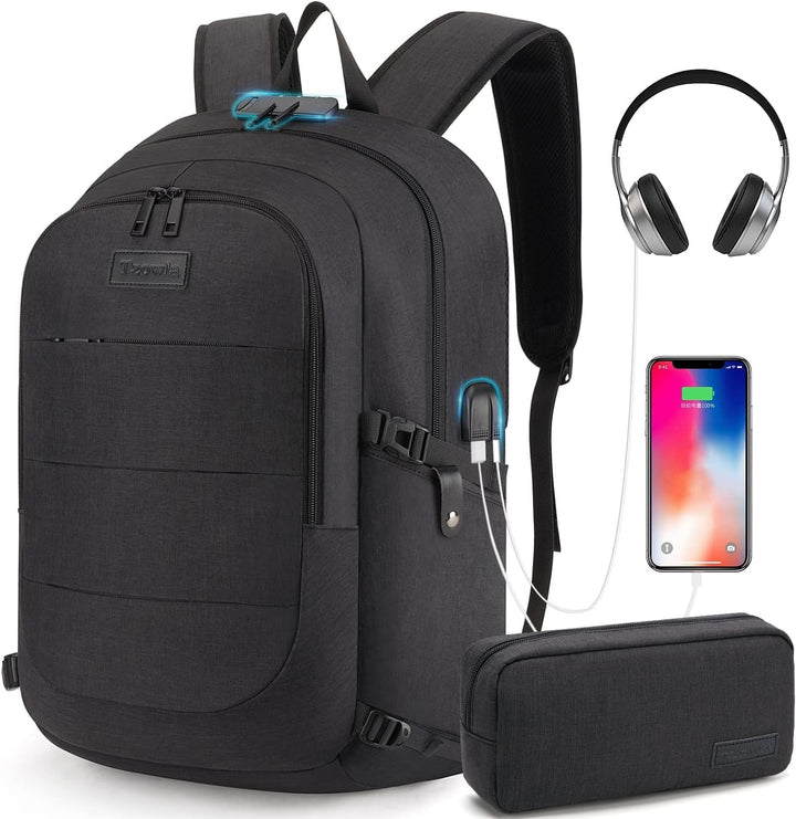 Extra velký batoh proti krádeži pro notebook a cestování s USB portem – 30–50 l