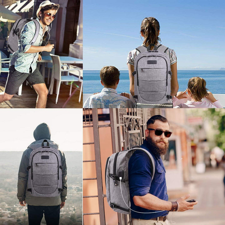Extra velký batoh proti krádeži pro notebook a cestování s USB portem – 30–50 l