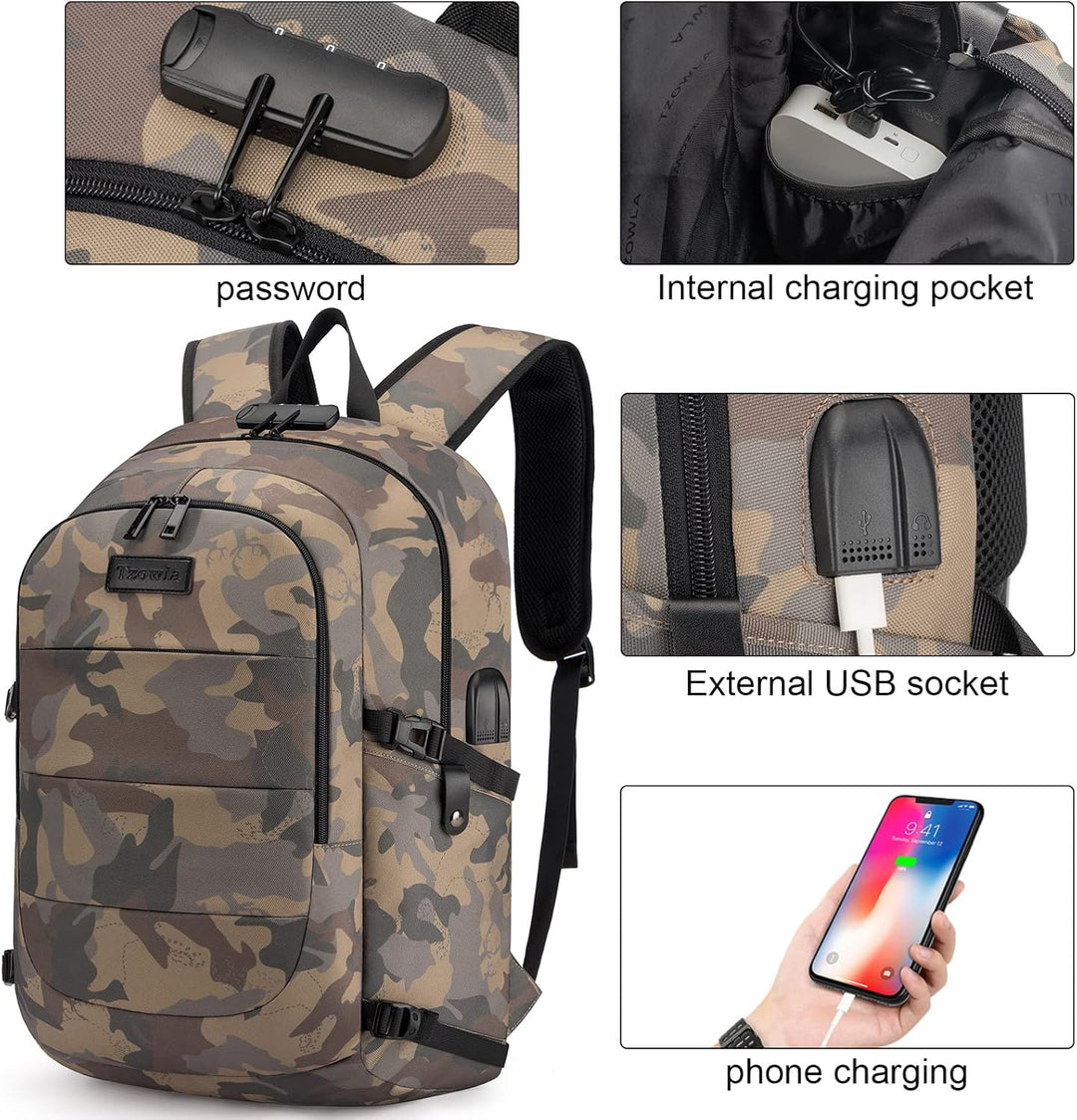 Extra velký batoh proti krádeži pro notebook a cestování s USB portem – 30–50 l