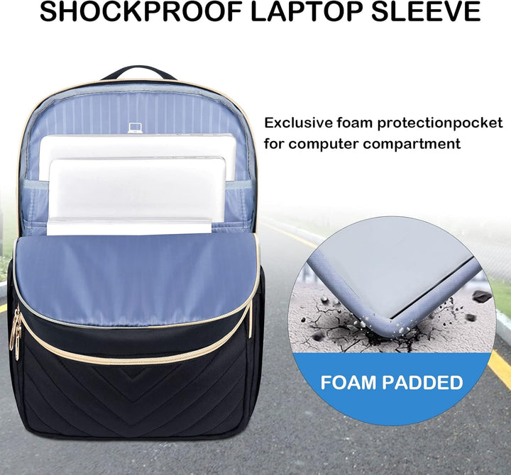 Lehký voděodolný batoh na notebook s USB portem – kompatibilní s 15,6"