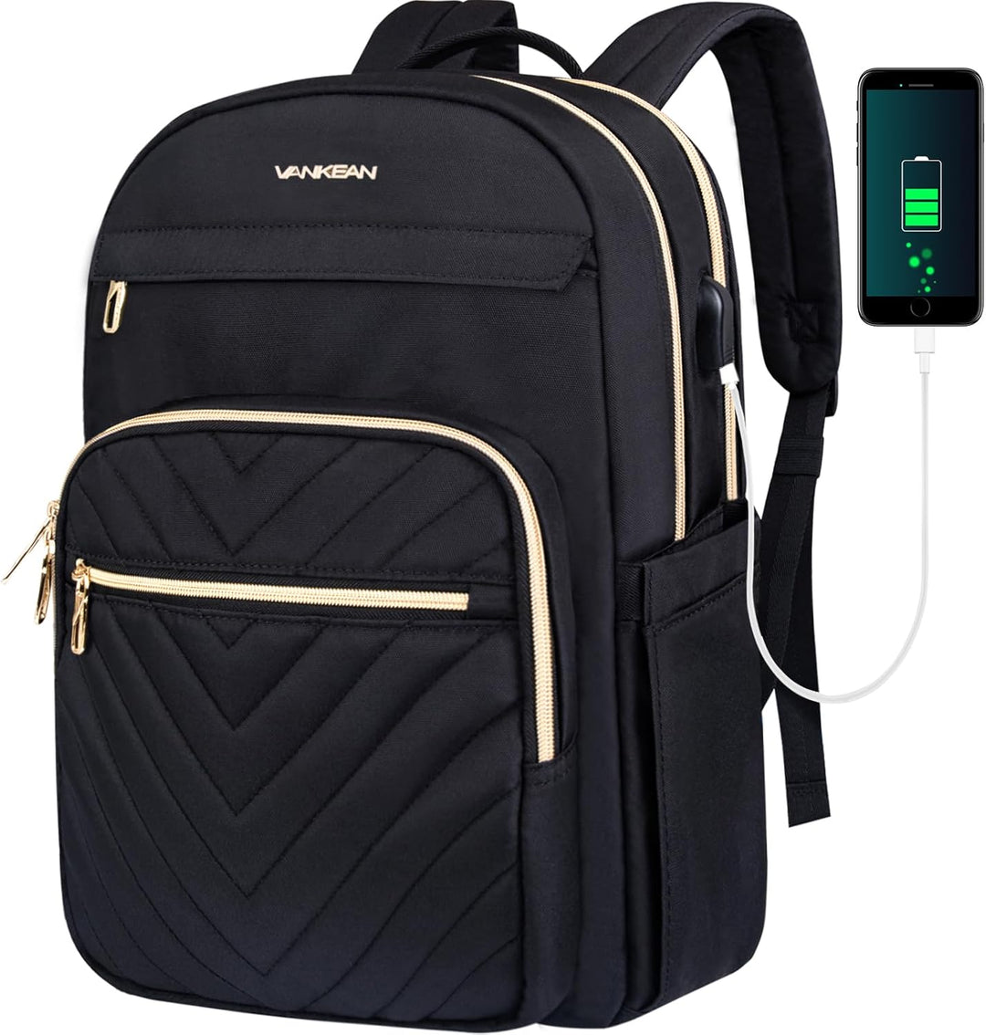 Lehký voděodolný batoh na notebook s USB portem – kompatibilní s 15,6"
