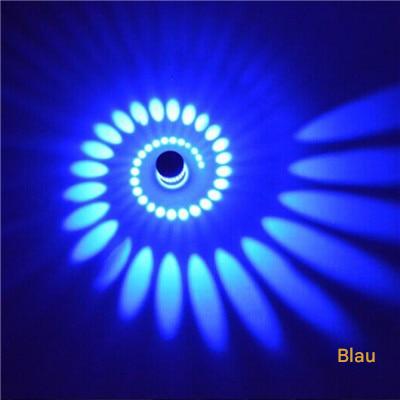 Moderne LED-Deckenleuchte, blau, spiralförmiges Lichtmuster, ideal für Kunstgalerie-Dekoration.