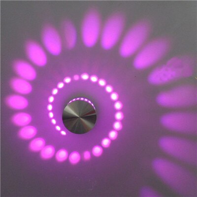 Moderne LED-Deckenleuchte, 3W, RGB, spiralförmiges Lichtmuster, Wandlampe, Kunstgalerie.