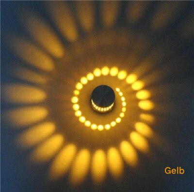 Moderne LED-Deckenleuchte, 3W, RGB, gelb, Wandlampe, Kunstgalerie, Balkonbeleuchtung.