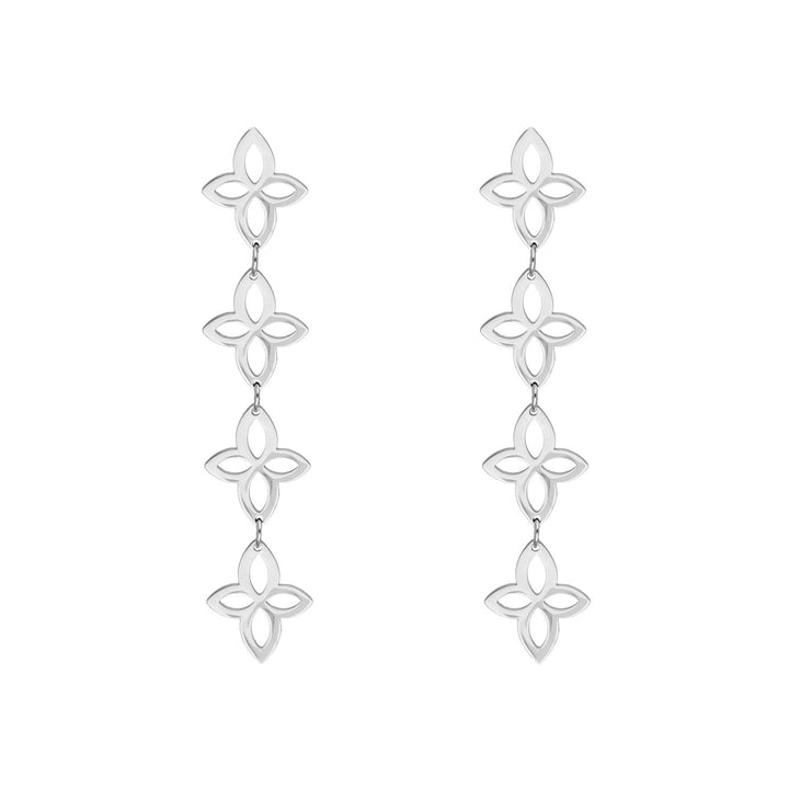 Vintage Blumen-Ohrringe Silber, eleganter Schmuck, florales Design, modisch, Damenaccessoire.