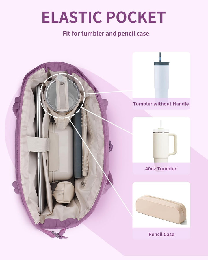 Polstrovaná puffer tote taška s držákem na hrnek a přihrádkou na notebook pro cestování a práci