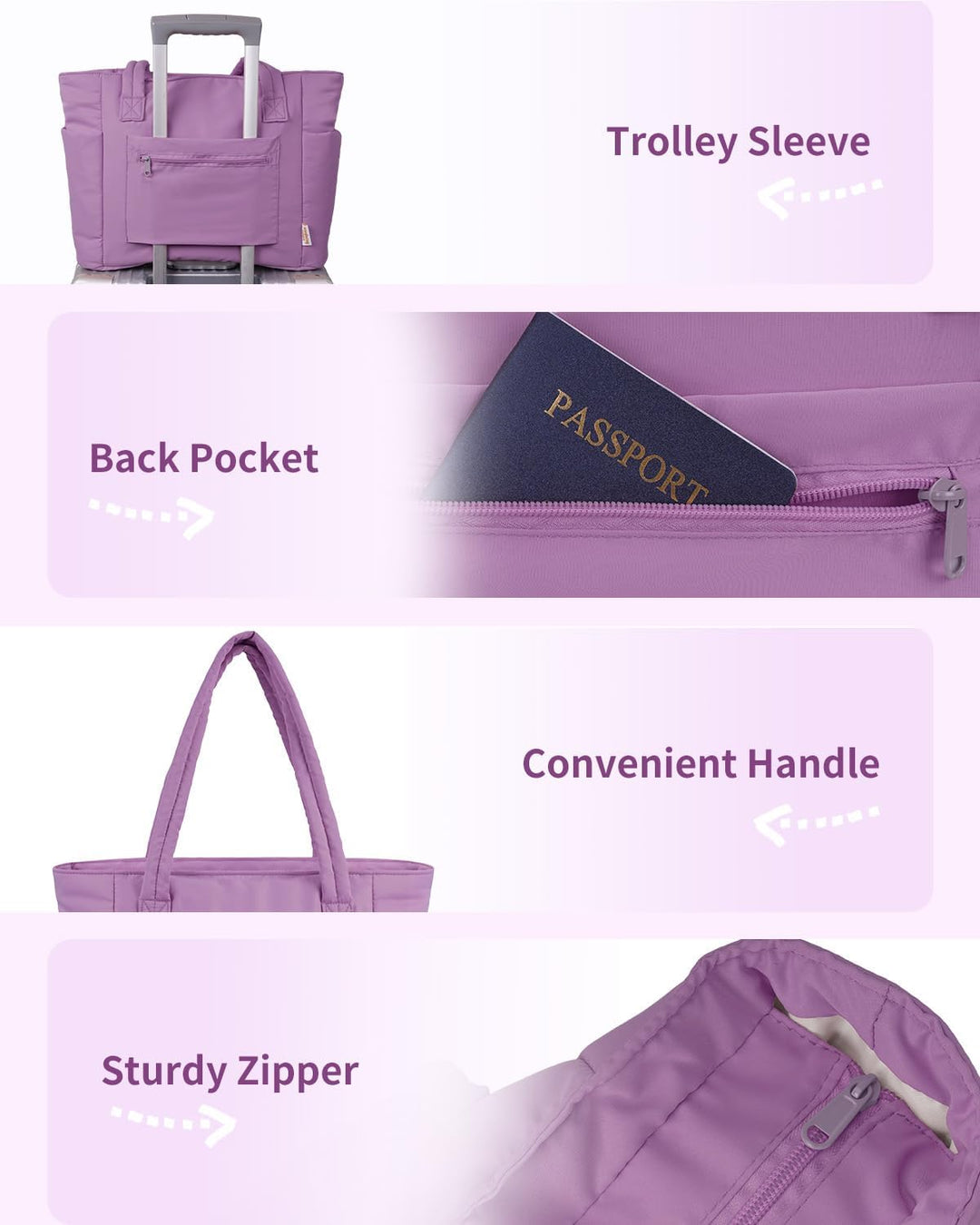 Polstrovaná puffer tote taška s držákem na hrnek a přihrádkou na notebook pro cestování a práci